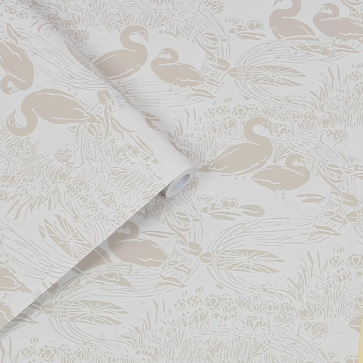 Laura Ashley Vliestapete Swans Dove Grey Grau FSC® günstig online kaufen