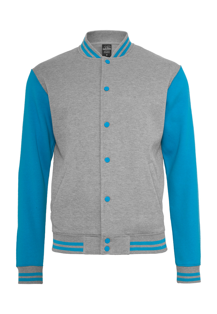 Urban Classics 2-Tone College Sweatjacket TB207 Grey Turquoise günstig online kaufen