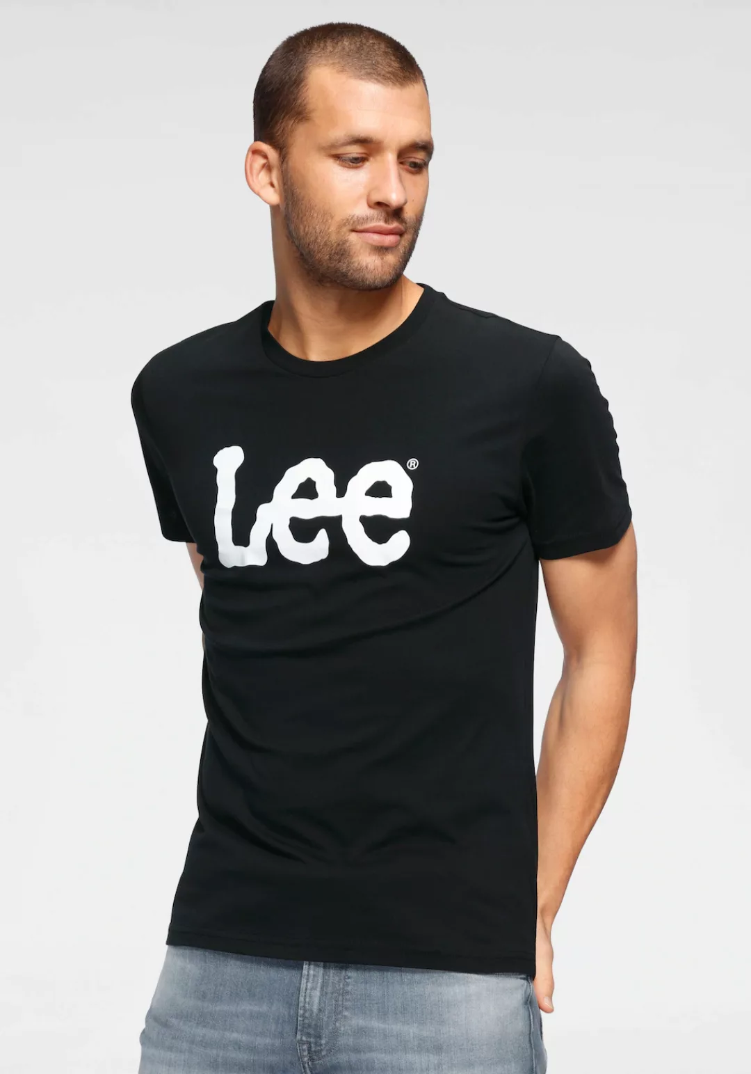 Lee Herren Rundhals T-Shirt Wobbly Logo günstig online kaufen