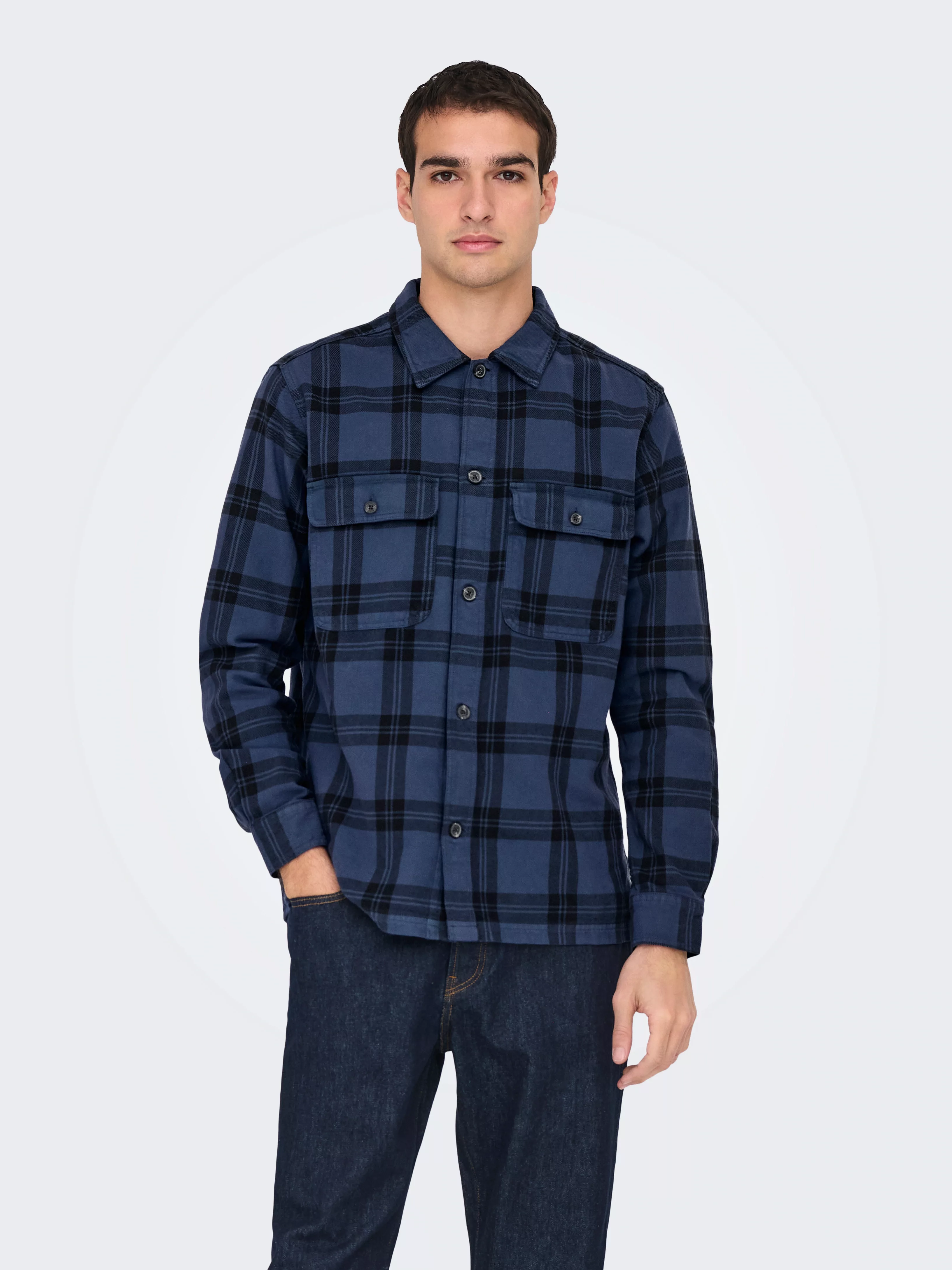 ONLY & SONS Langarmhemd "ONSOLIVER TWILL OVERDYE OVERSHIRT BF" günstig online kaufen