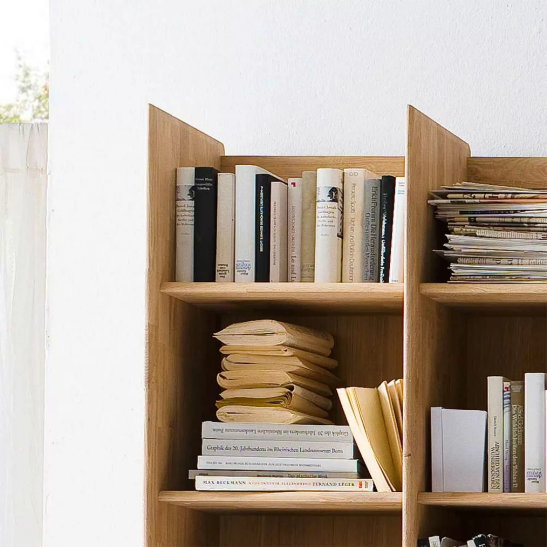 Bücherregal aus Wildeiche Massivholz modern günstig online kaufen