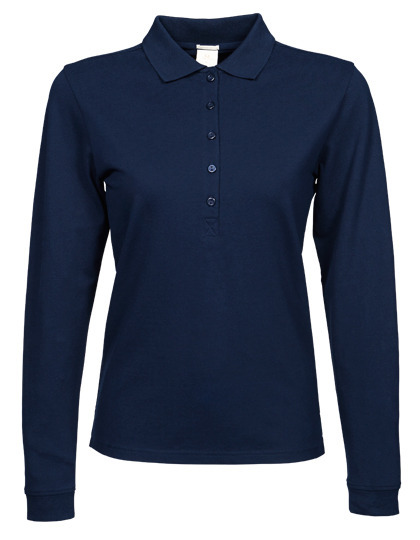 Damen Teejays Luxury Stretch Langarm Long Sleeve Poloshirt Polo günstig online kaufen