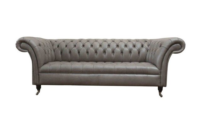 Xlmoebel Sofa Grau Chesterfield britisch traditionelles Stil Sofa 3 Sitzer günstig online kaufen