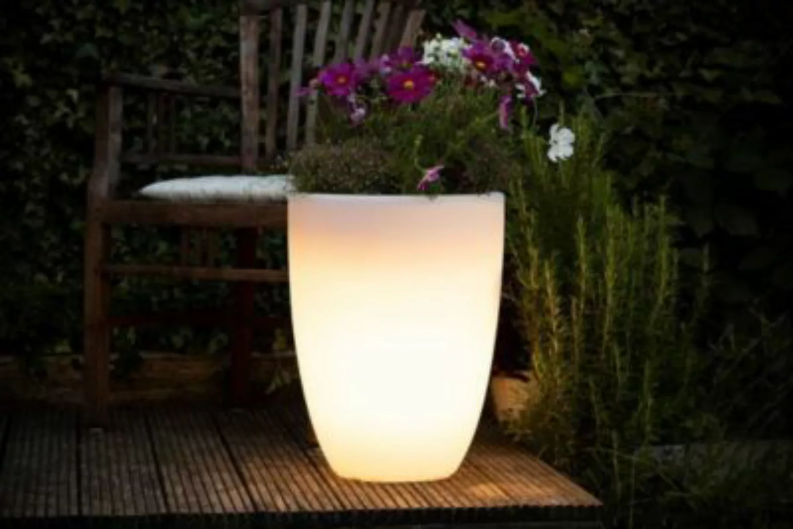 8 seasons design Shining Curvy Pot S (Solar) Gartenleuchte weiß günstig online kaufen