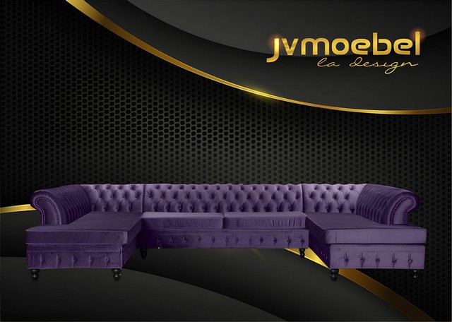 Xlmoebel Ecksofa Grau Chesterfield Ecksofa Elegante Wohnraum Möbel Stoff, H günstig online kaufen