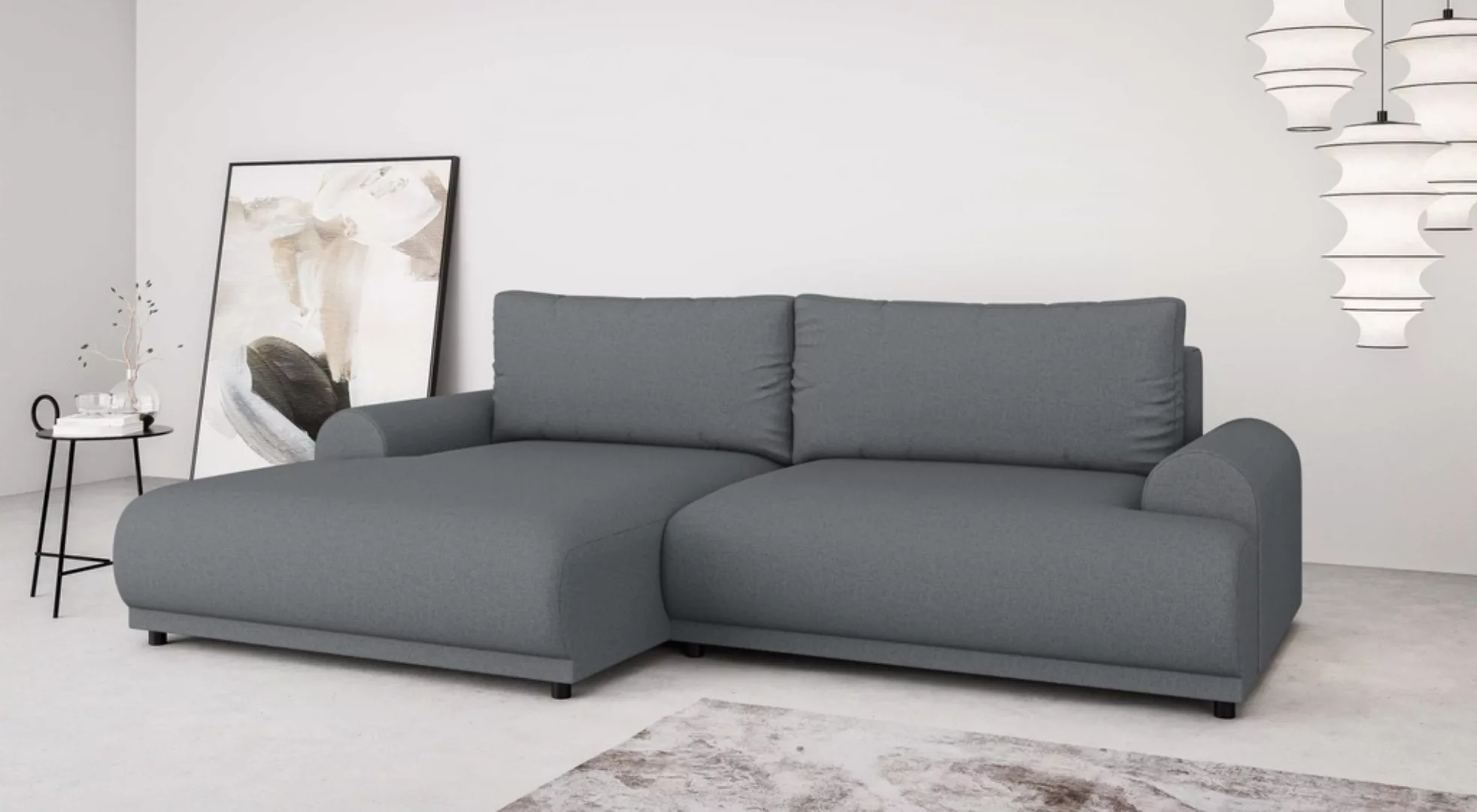 INOSIGN Ecksofa "Marsby, mit Bettfunktion und Bettkasten, Maße: B/H/T 242/6 günstig online kaufen