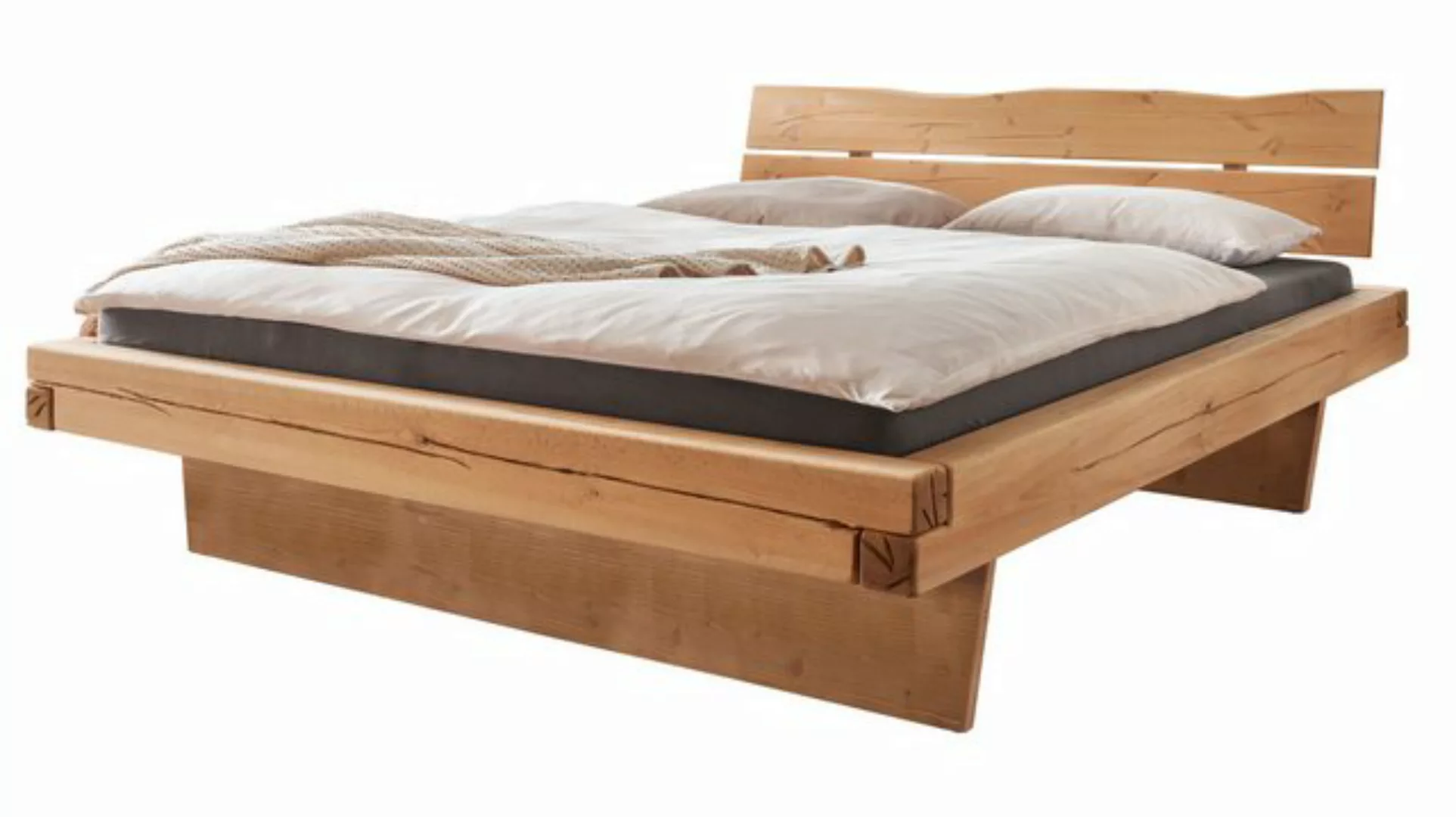 Massivart® Massivholzbett Balkenbett EMBLA / 180 x 200 cm / Kiefer geölt un günstig online kaufen