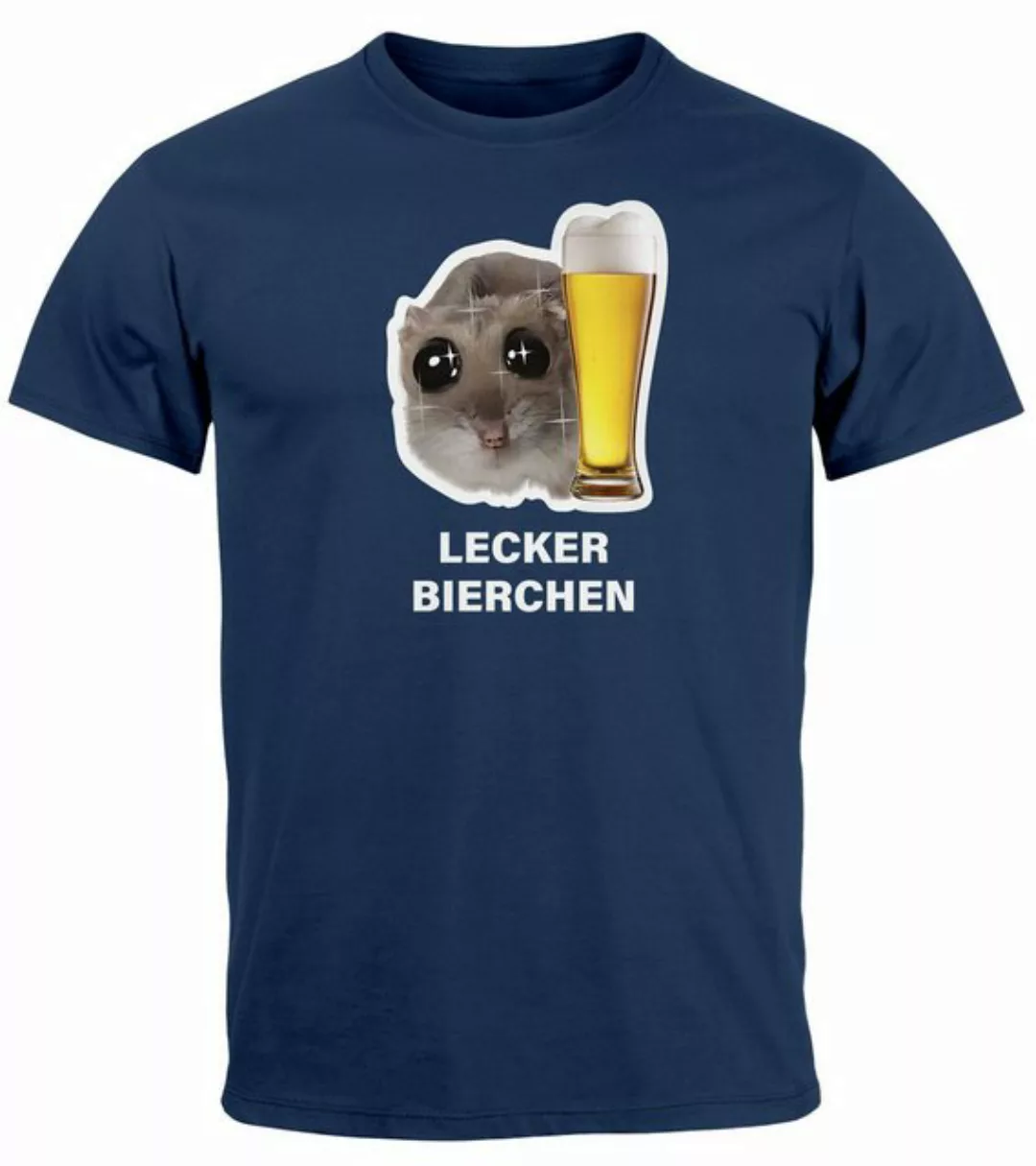 MoonWorks Print-Shirt Herren T-Shirt Lecker Bierchen Bier Alkohol Sad Hamst günstig online kaufen
