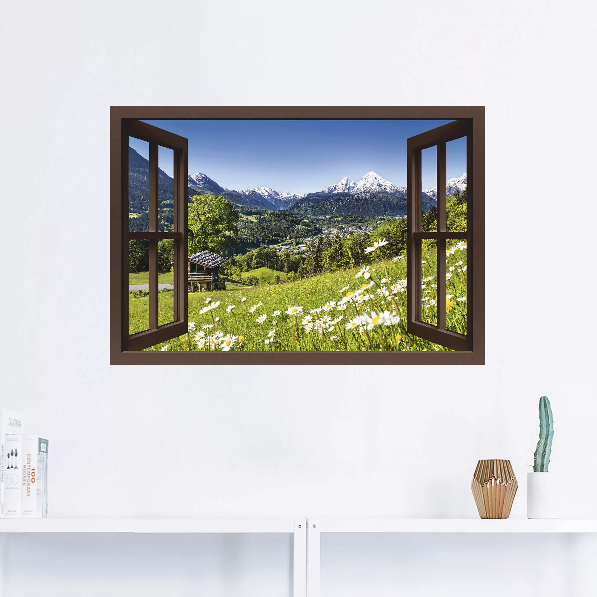 Artland Wandbild »Fensterblick Bayerischen Alpen«, Berge, (1 St.) günstig online kaufen