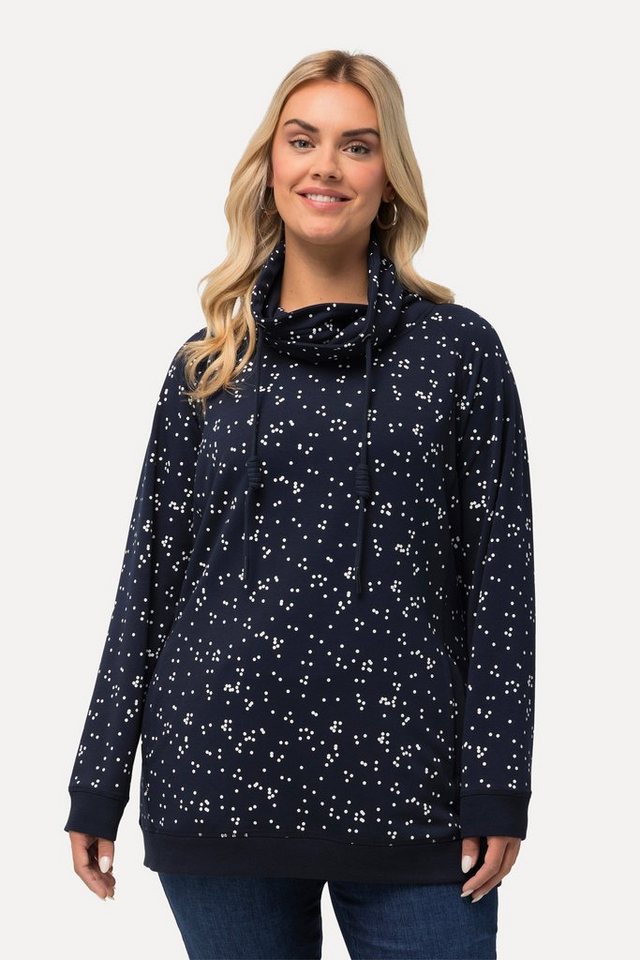 Ulla Popken Sweatshirt Sweatshirt Pünktchen Stehkragen Taschen Langarm günstig online kaufen