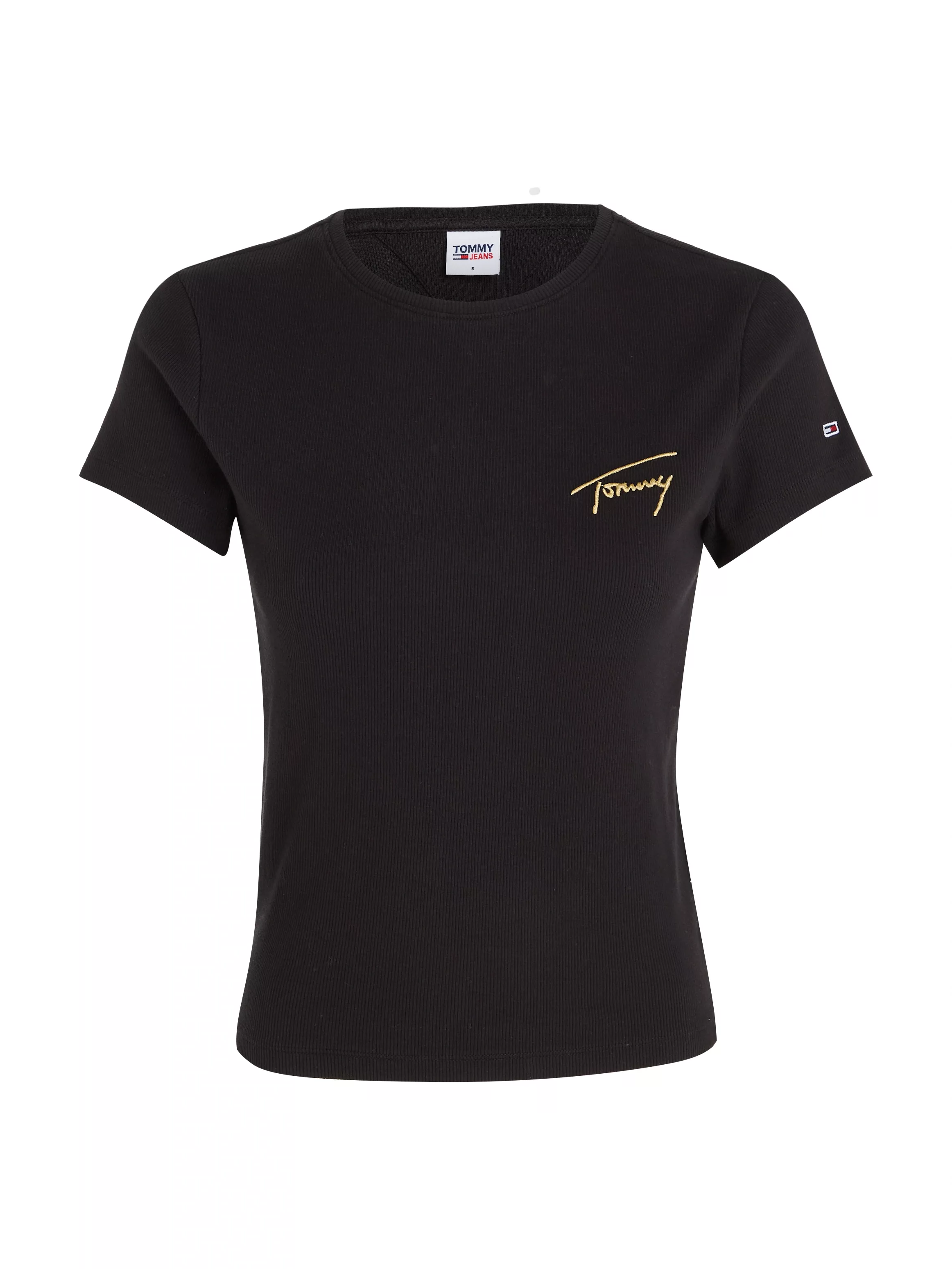 Tommy Jeans T-Shirt "TJW BBY GOLD SIGNATURE TEE SS", mit goldfarbenen Signa günstig online kaufen