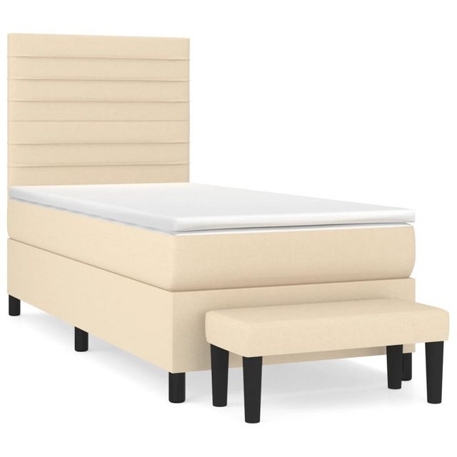 vidaXL Boxspringbett Boxspringbett mit Matratze und Fusshocker Stoff (90 x günstig online kaufen