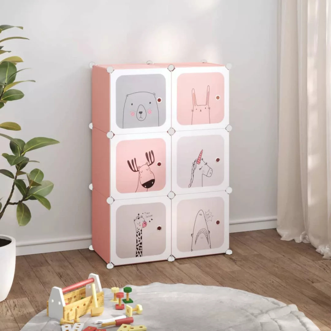 Vidaxl Kinderschrank Modular Mit 6 Würfeln Rosa Pp günstig online kaufen