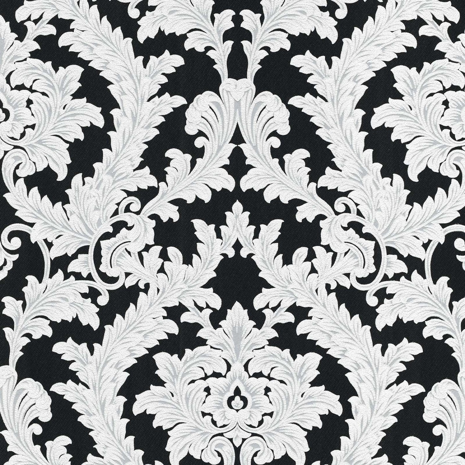 Bricoflor Barock Tapete in Schwarz Weiß Edle Wandtapete mit Stuck Ornament günstig online kaufen