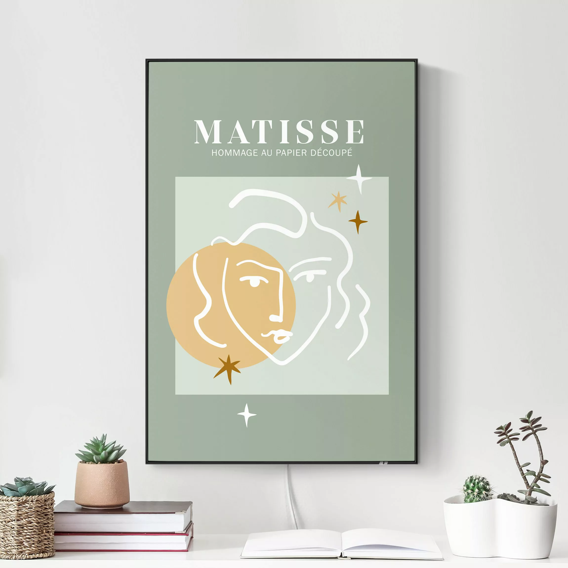 LED-Wechselbild Matisse Interpretation - Gesicht und Sterne günstig online kaufen