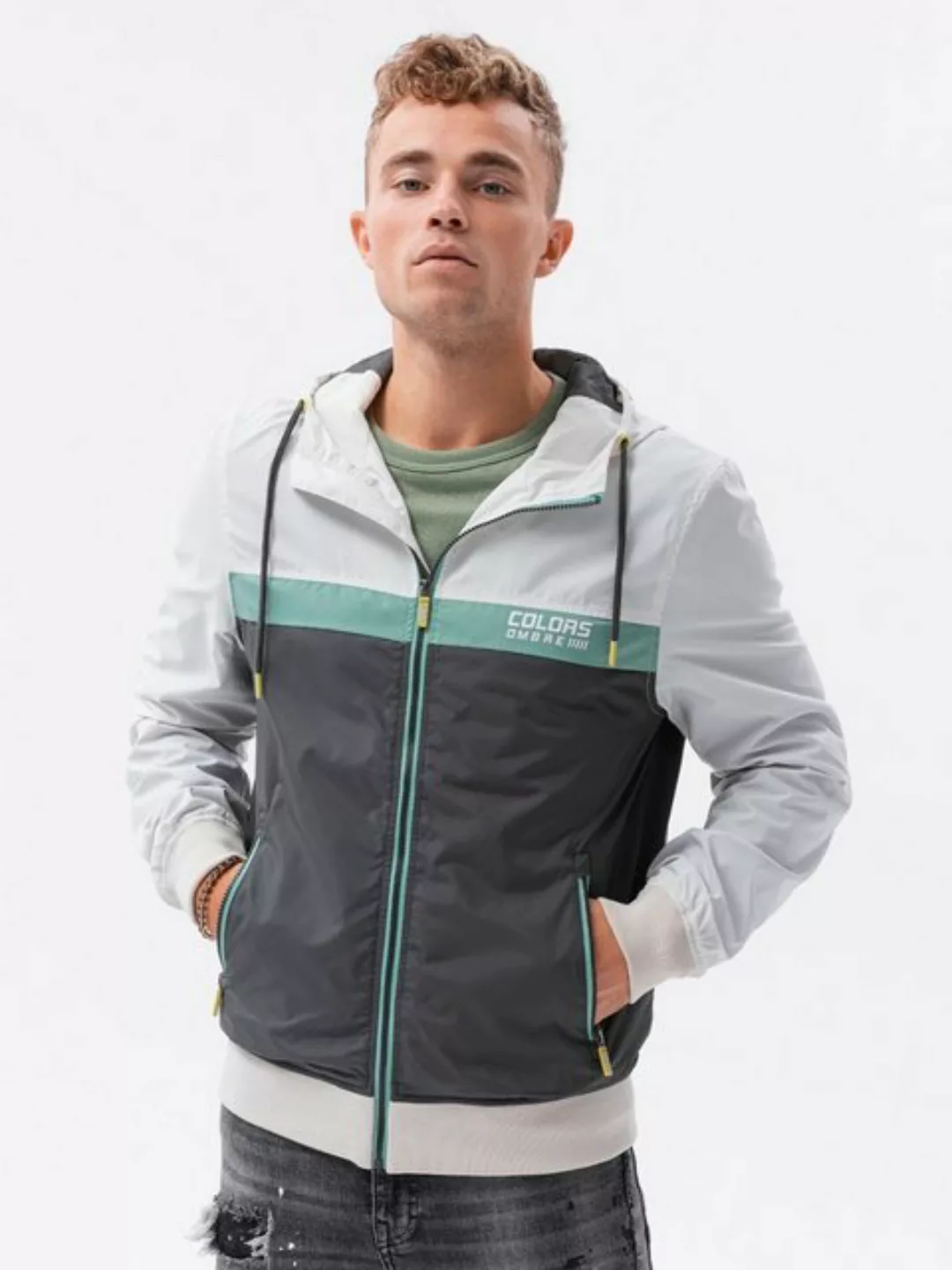 OMBRE Steppjacke Herren Windjacke mit Kapuze - graphit V4 C438 XL günstig online kaufen