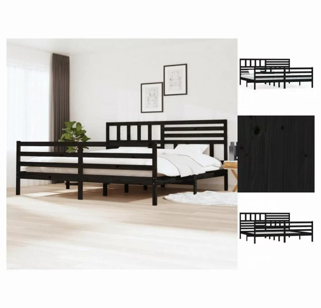 vidaXL Bettgestell Massivholzbett Schwarz 200x200 cm Doppelbett Bett Bettra günstig online kaufen