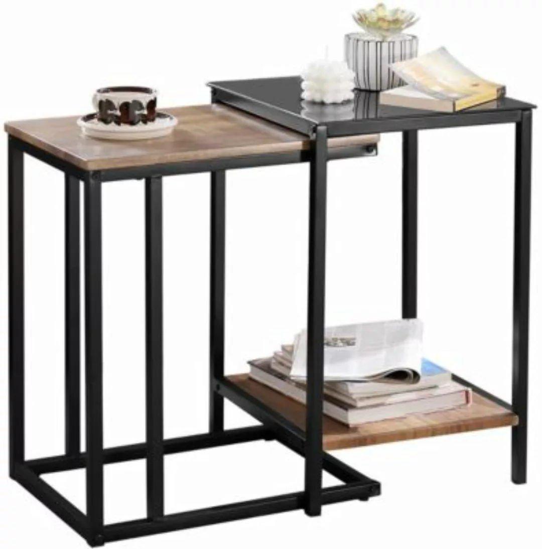 SoBuy® 2er Set Beistelltisch Satztisch Couchtisch Stapelbar Sofatisch Kaffe günstig online kaufen