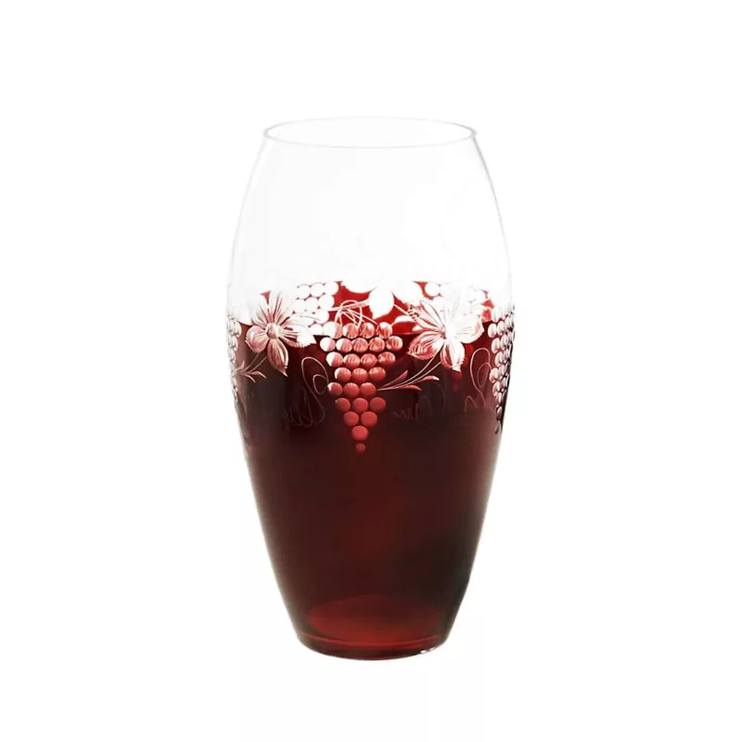 Vase Red Queen 29 cm, Weinrot, aus Glas günstig online kaufen