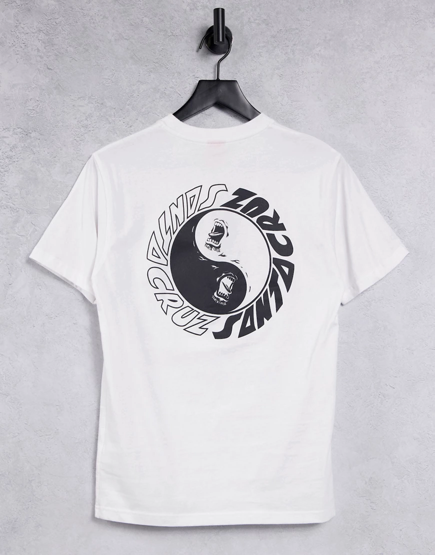 Santa Cruz – T-Shirt mit schreiendem Yin-Yang-Print vorne-Weiß günstig online kaufen