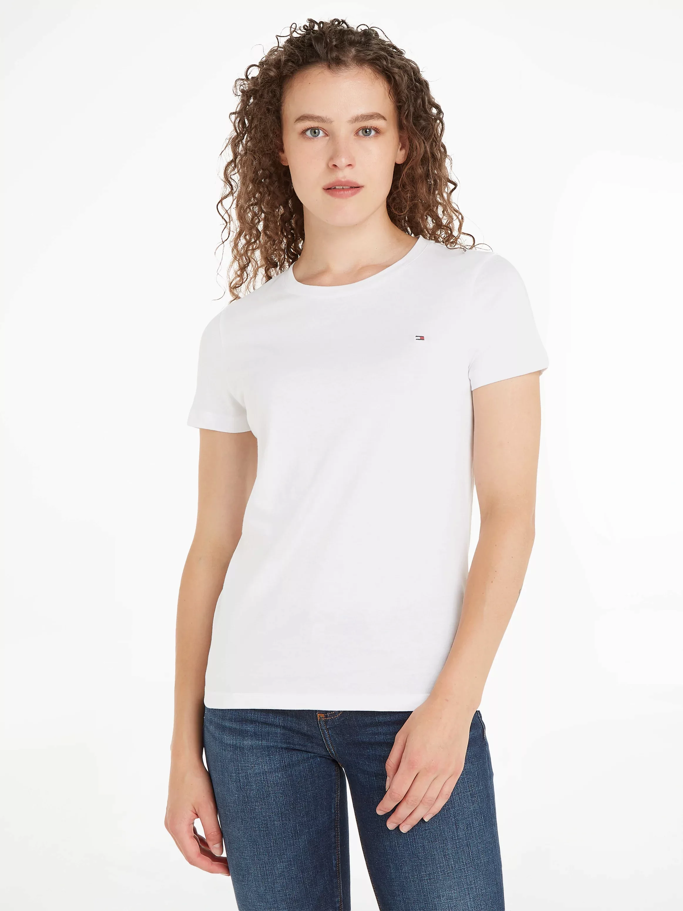 Tommy Hilfiger T-Shirt HERITAGE CREW NECK TEE mit Tommy Hilfiger Logo-Flag günstig online kaufen