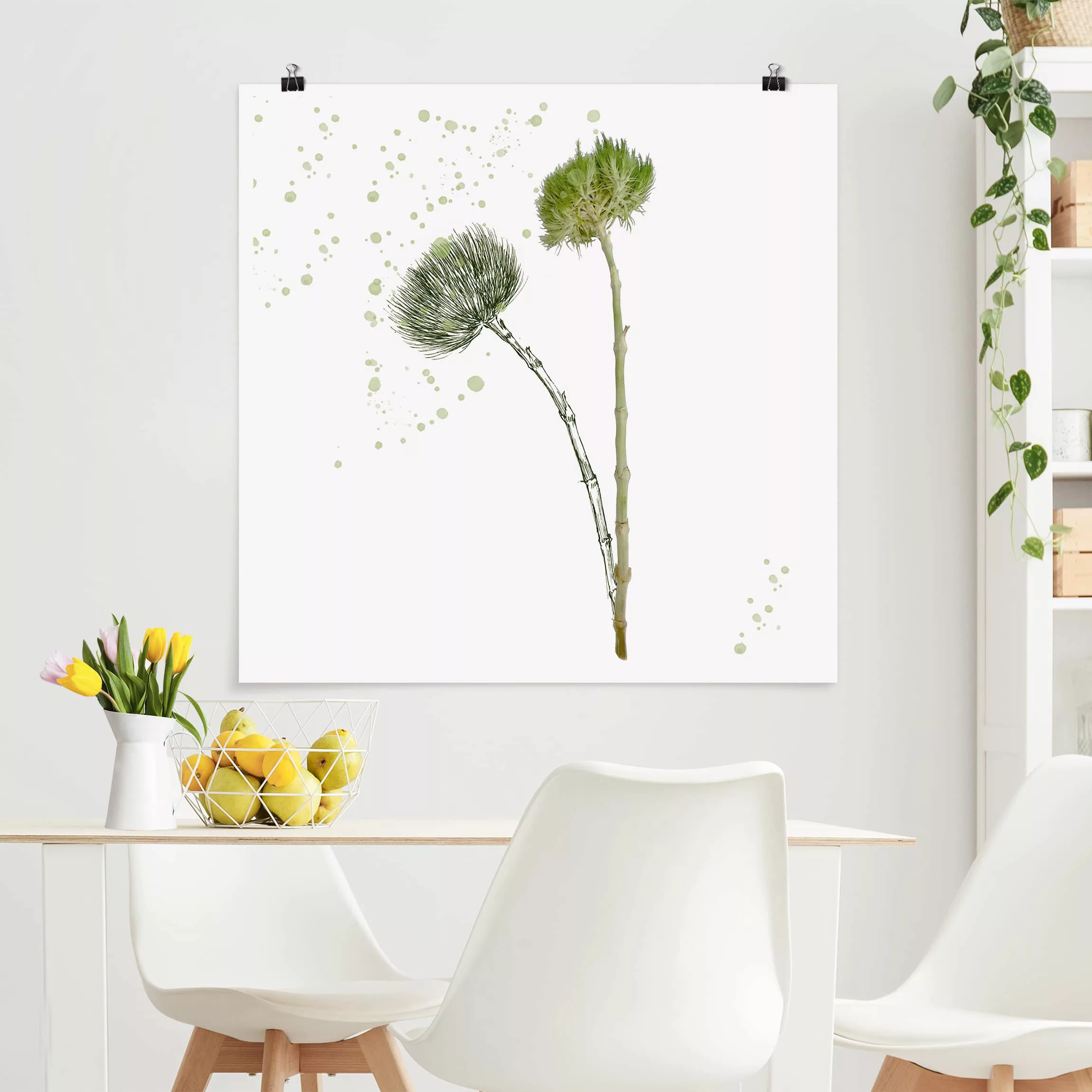 Poster Blumen - Quadrat Botanisches Aquarell günstig online kaufen