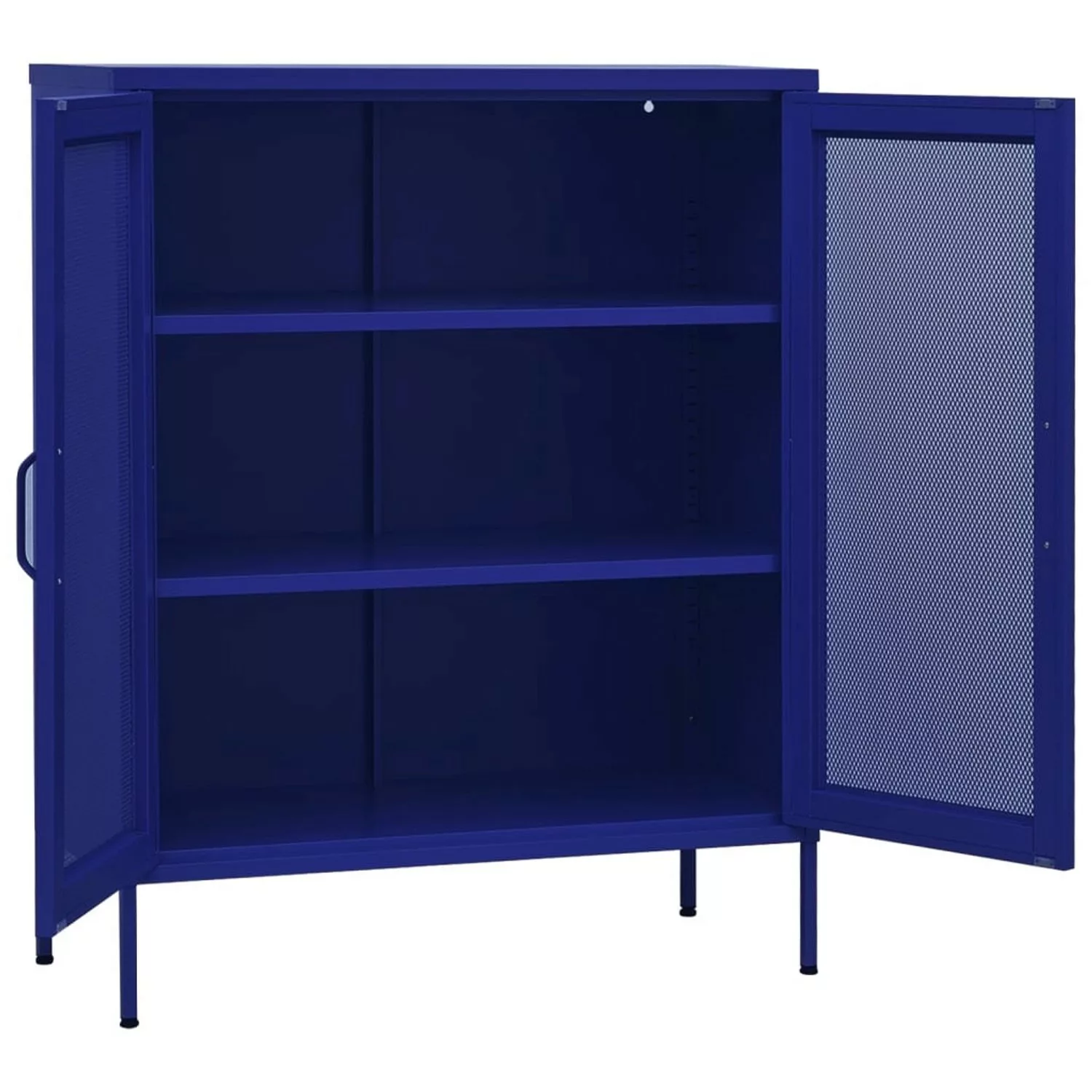 vidaXL Vitrine Lagerschrank Marineblau 80x35x101,5 cm Stahl günstig online kaufen