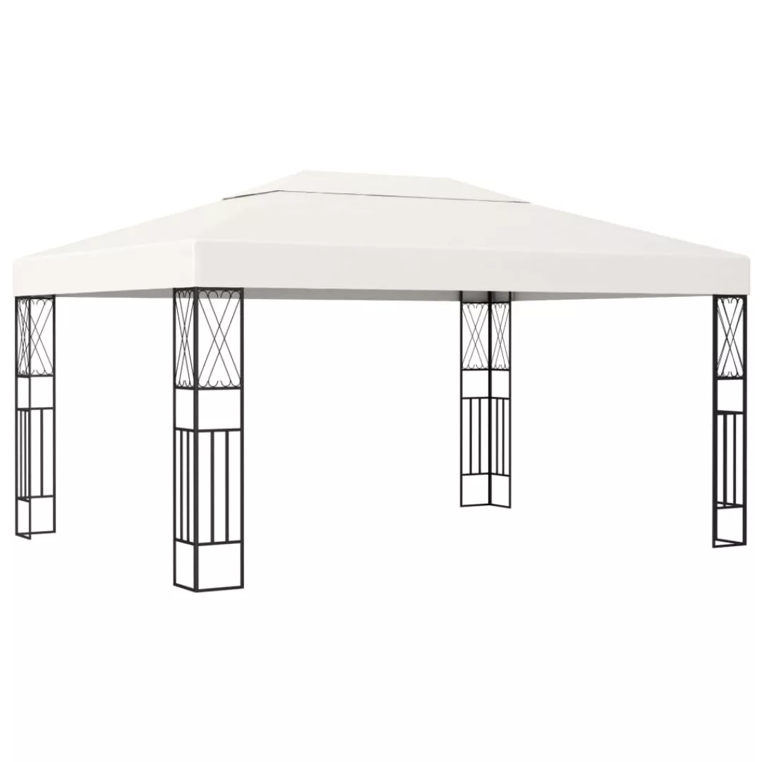 Pavillon Mit Lichterketten 3x4 M Creme Stoff günstig online kaufen