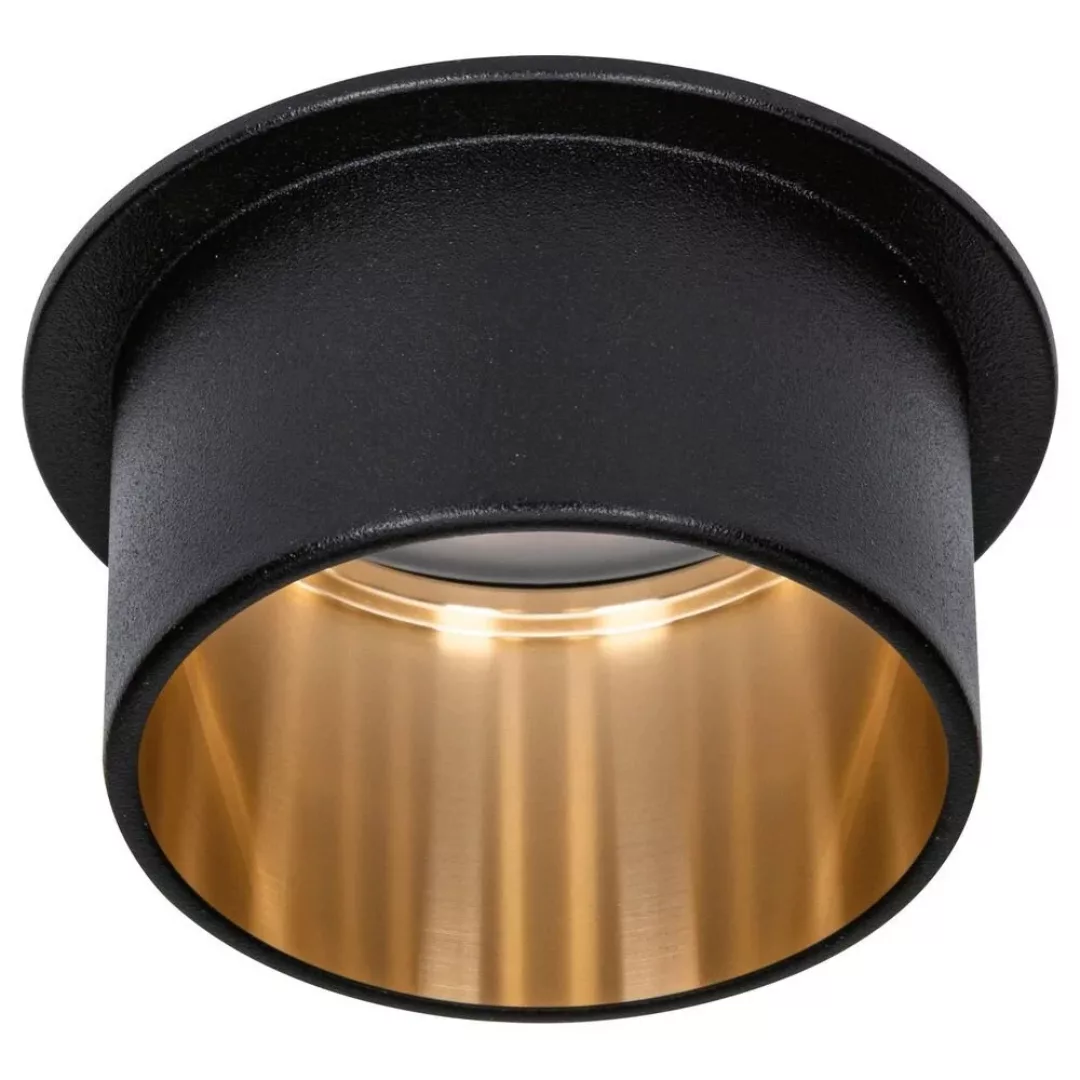 LED Einbauleuchte Gil in Schwarz-matt und Gold 6W 470lm IP44 günstig online kaufen