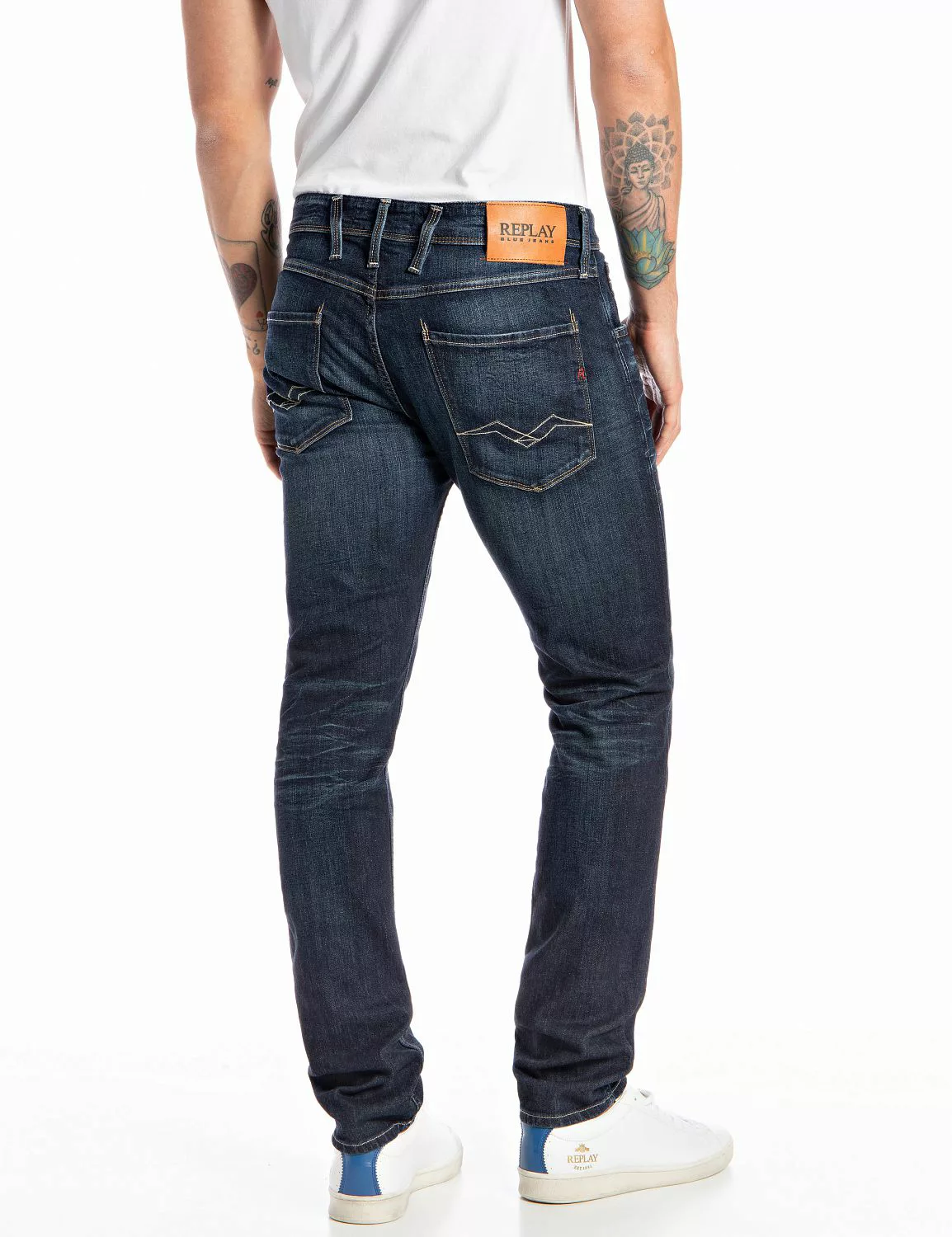 Replay Herren Jeans ANBASS - Slim Fit - Blau - Dark Blue Denim günstig online kaufen