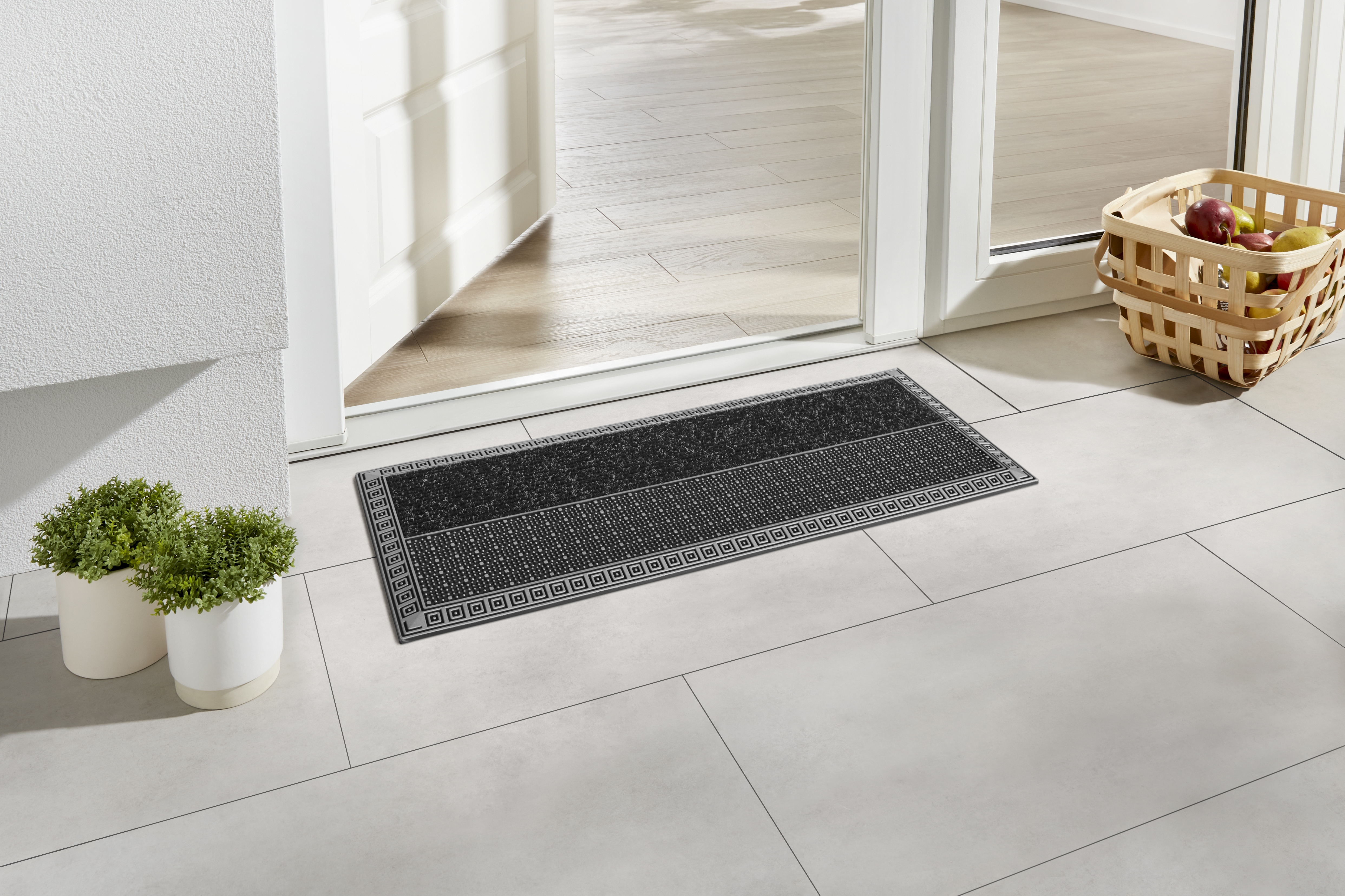 Home2Fashion Fußmatte »CenterClean XL - Squares«, rechteckig, schmale Schmu günstig online kaufen