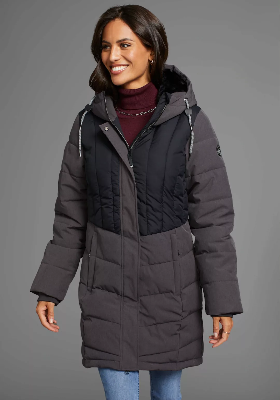 Polarino Winterjacke, mit Kapuze, gesteppter Winterparka mit gefütterter Ka günstig online kaufen