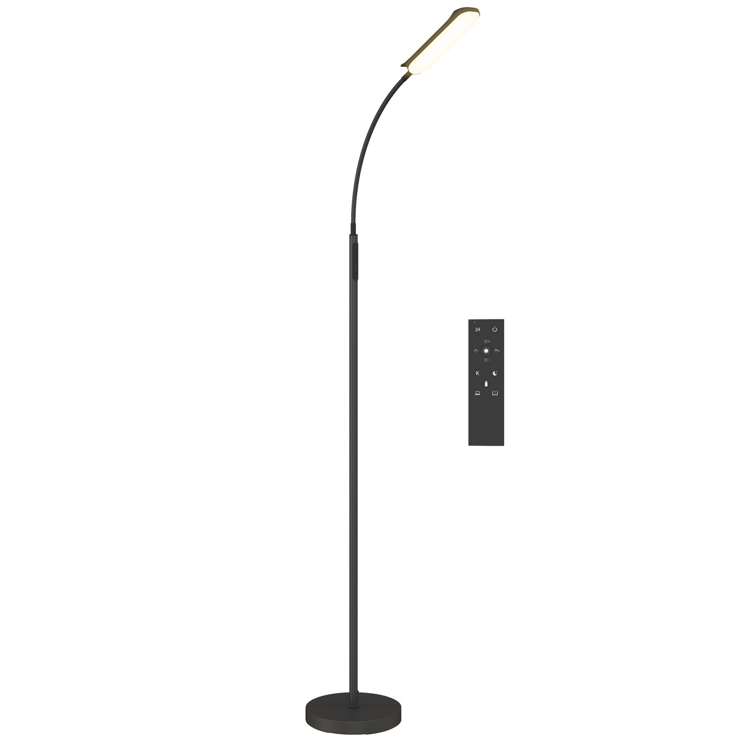 HOMCOM Stehlampe Stahl PC 22L x 22B x 175H cm Schwarz günstig online kaufen