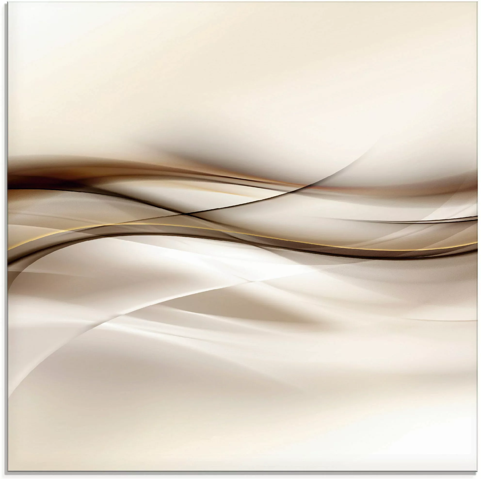 Artland Glasbild "Braune abstrakte Welle", Muster, (1 St.) günstig online kaufen