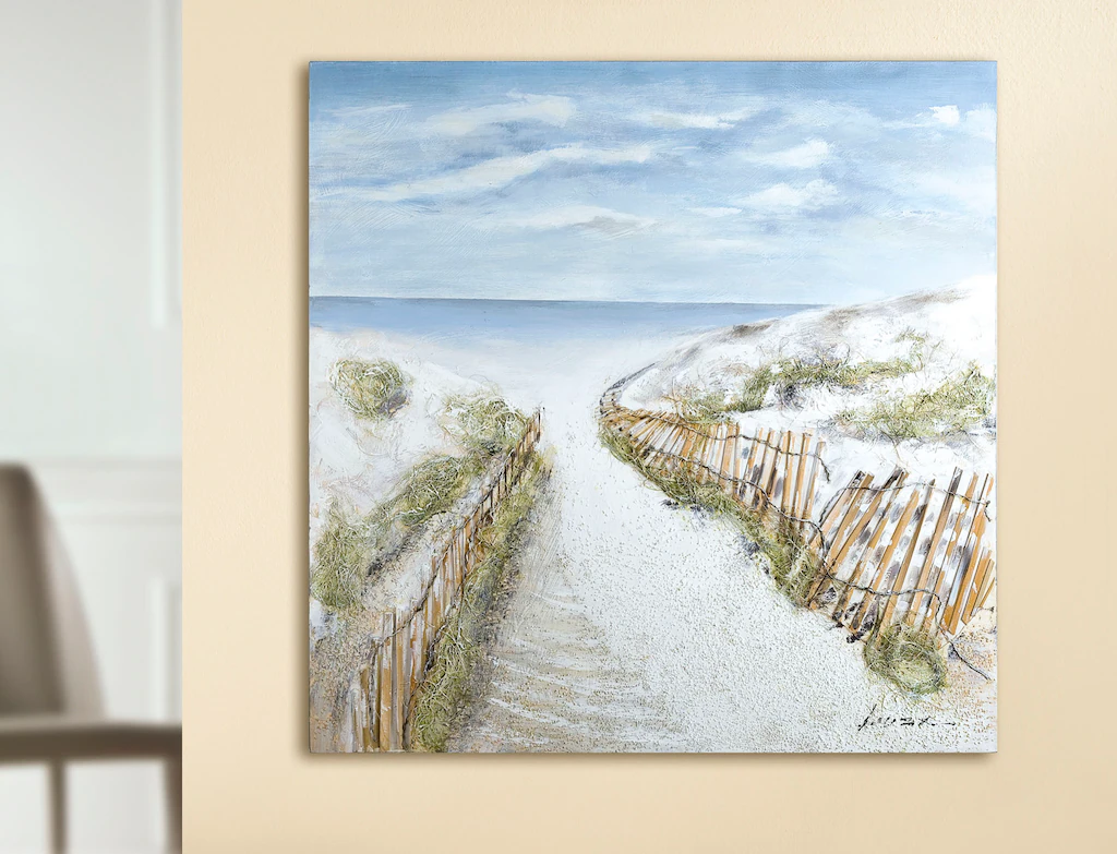 GILDE Leinwandbild "Gemälde Dünen-Idylle", Landschaft-Strand, (1 St.) günstig online kaufen