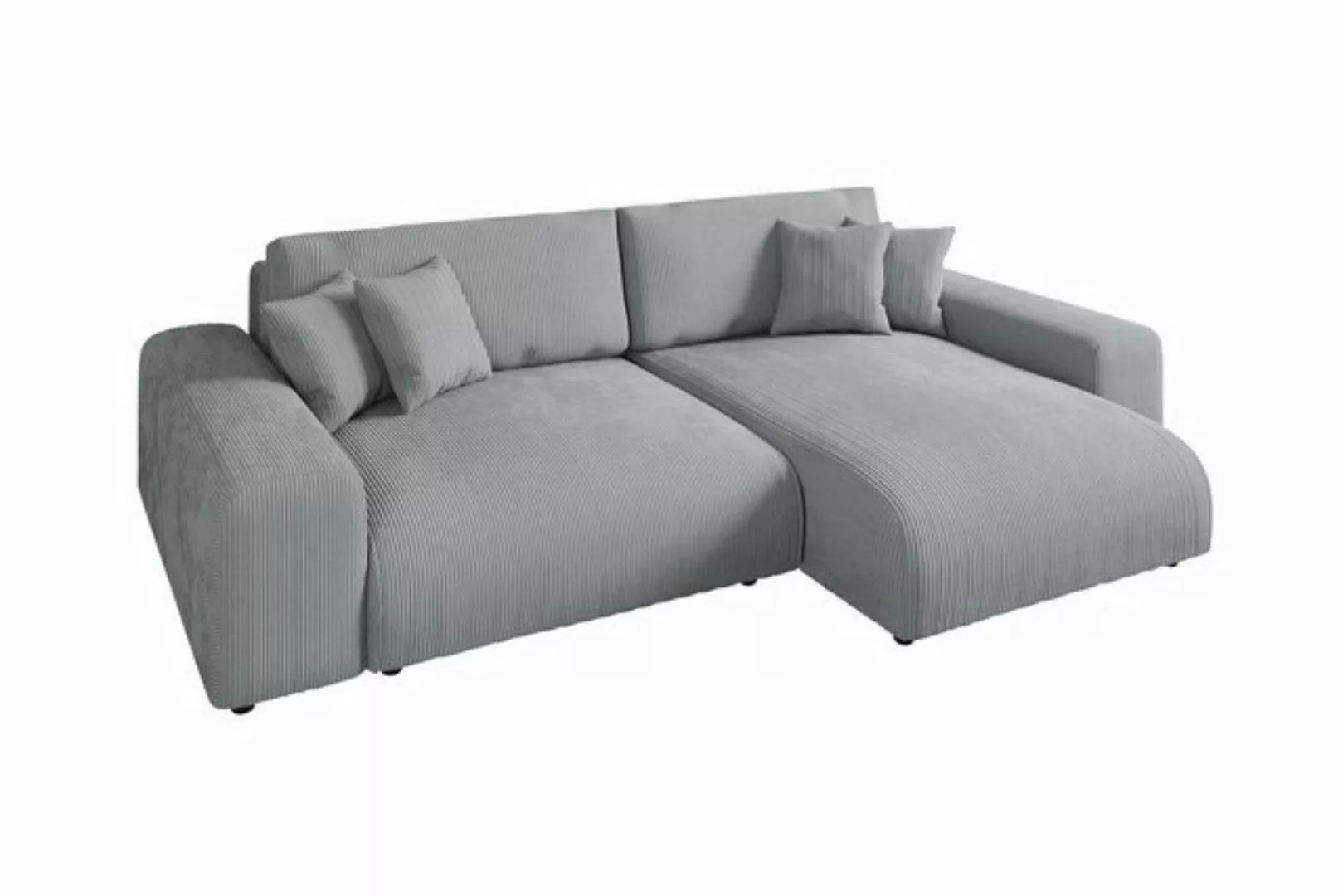 luma-home Ecksofa 21007, mit Schlaffunktion und Bettkasten 255x165 cm, Well günstig online kaufen