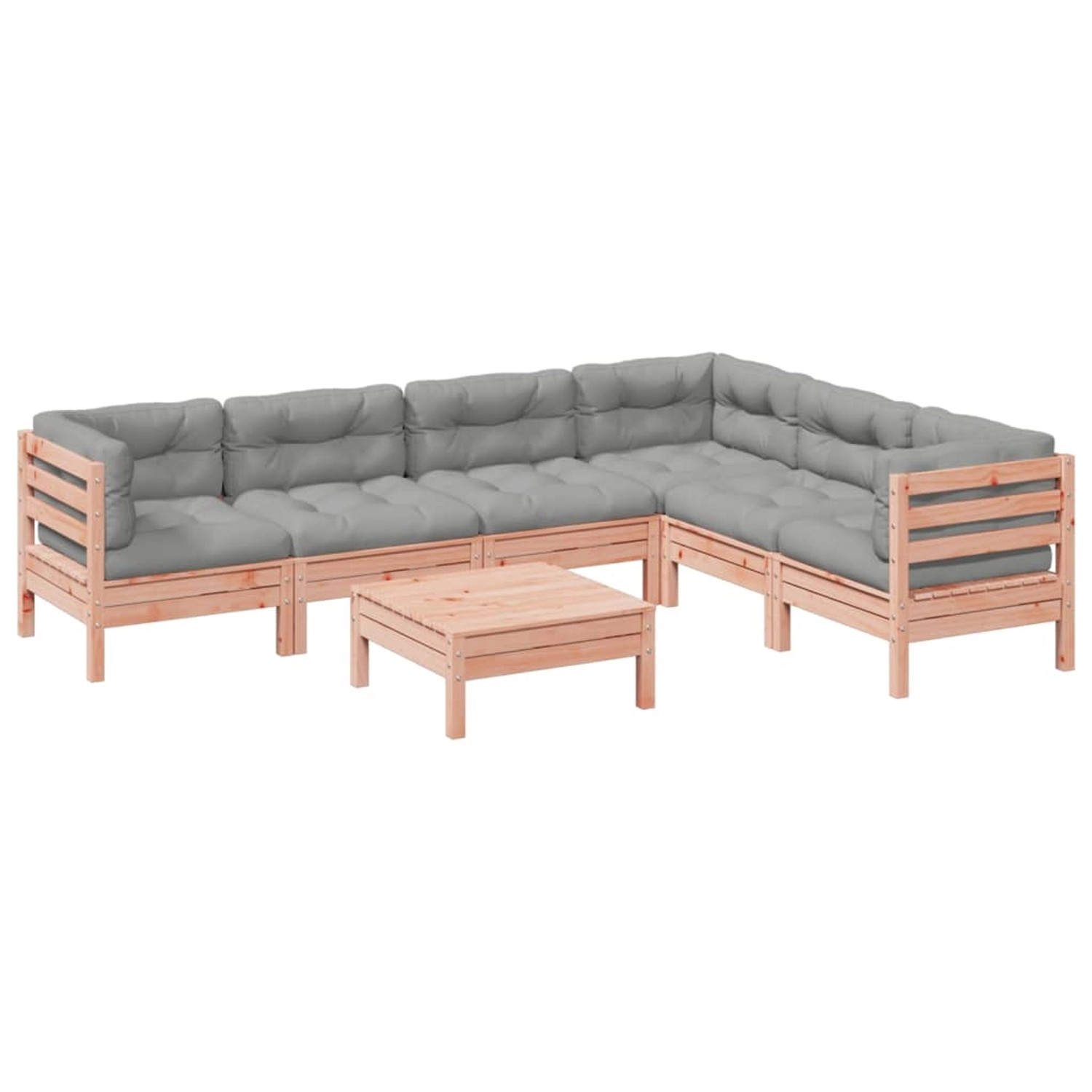 vidaXL 7-Tlg Garten-Sofagarnitur mit Kissen Massivholz Douglasie 3299472 günstig online kaufen