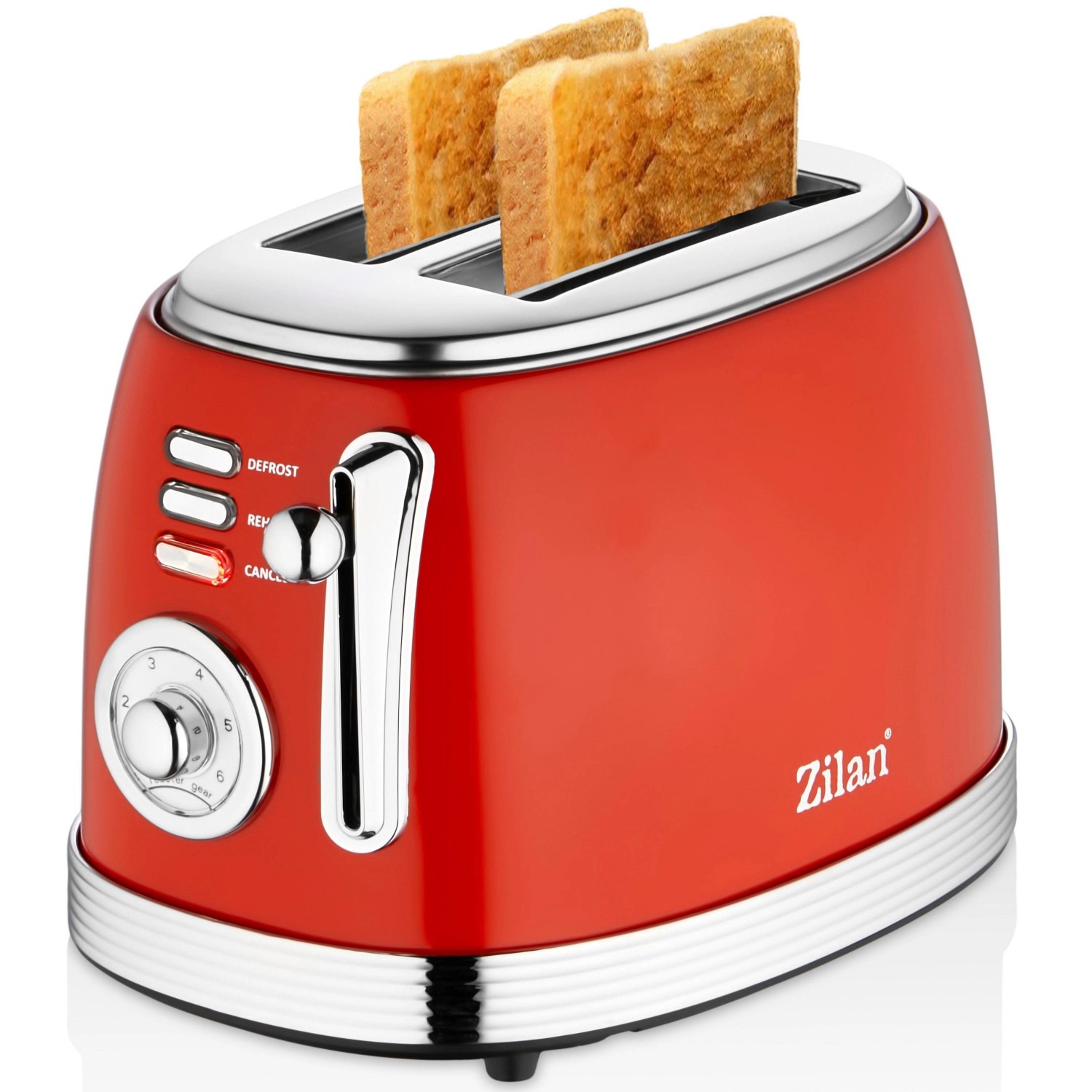 Zilan ZLN-7040 Retro 2 Scheiben Doppelschlitz Toaster 850 Watt günstig online kaufen