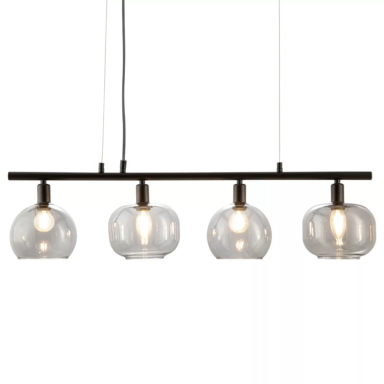 Pendelleuchte, 4-flammig, Rauchglas - grau - 150 cm - Lampen & Leuchten > I günstig online kaufen