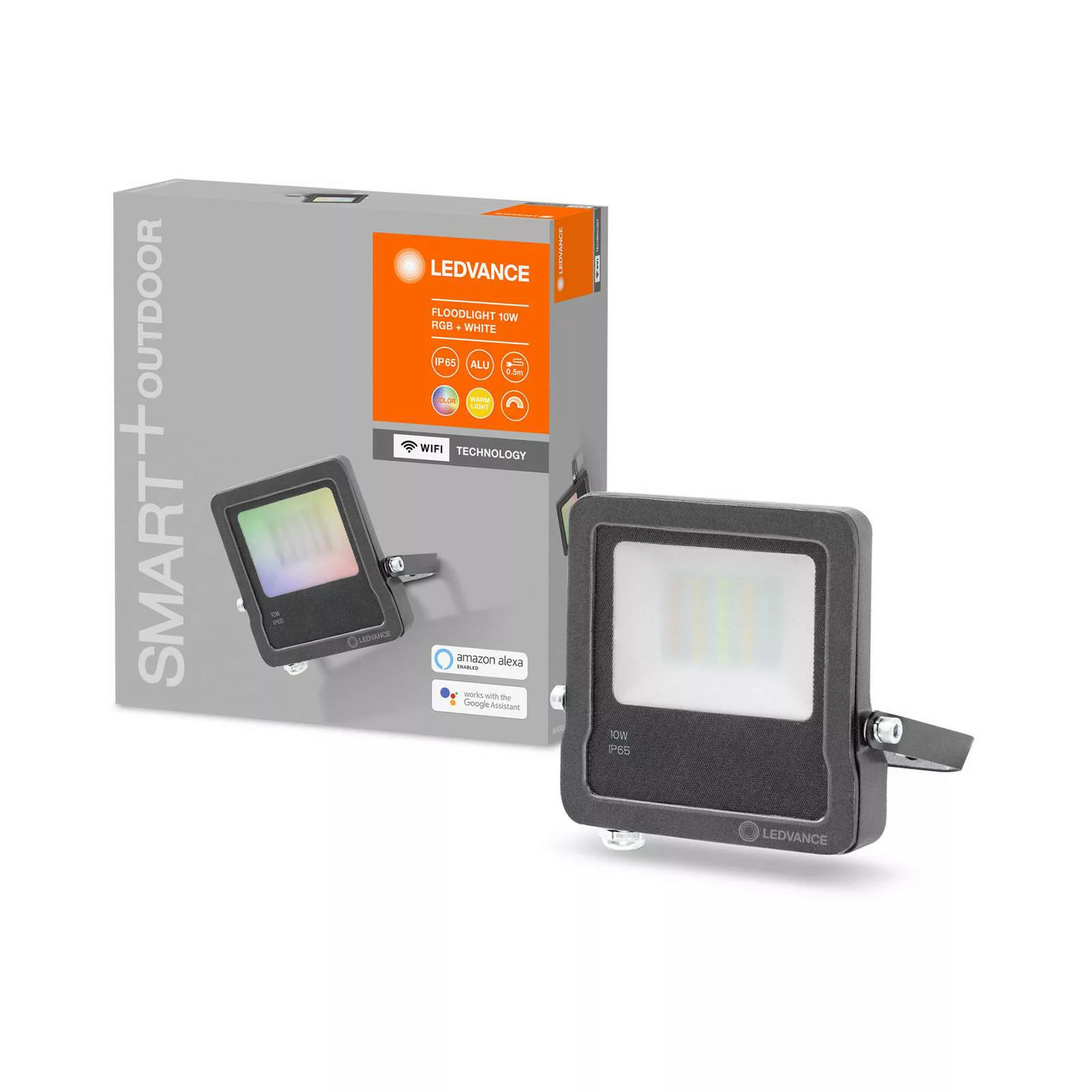 LEDVANCE SMART+ WiFi Floodlight, RGBW, grau, 10W günstig online kaufen