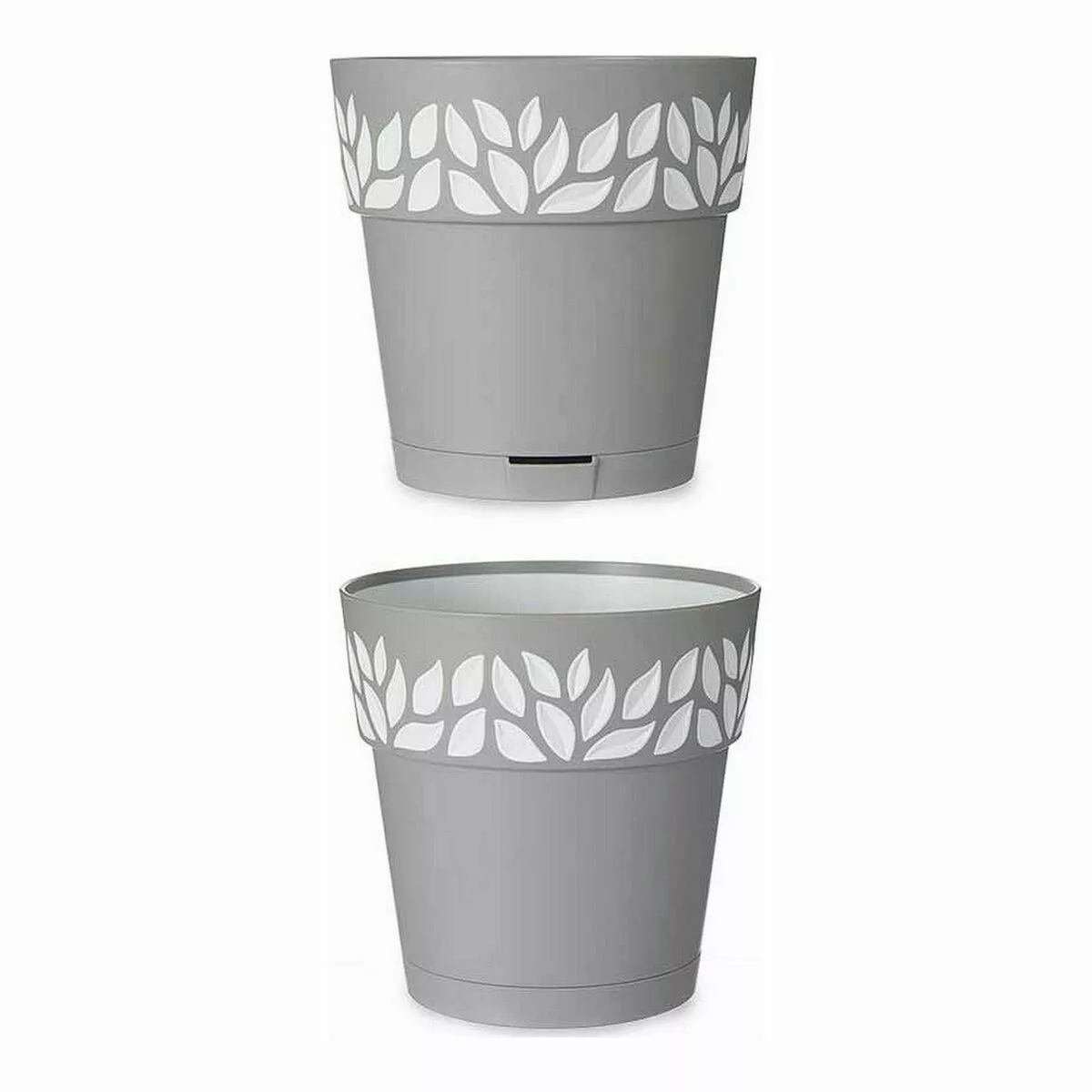 Selbstbewässernder Blumentopf Grau Weiß Kunststoff (15 X 15 X 15 Cm) (12 St günstig online kaufen