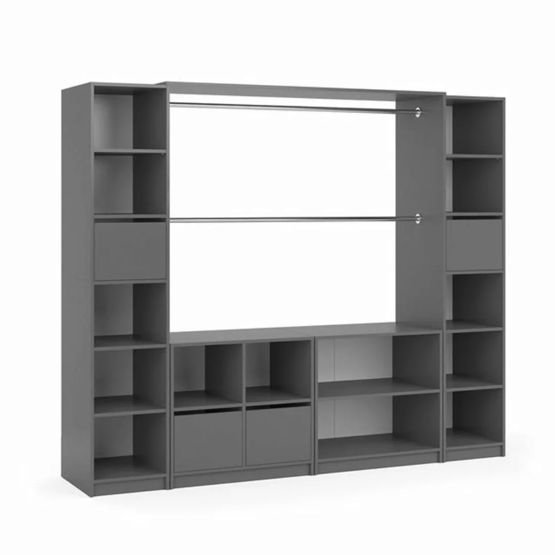 Vicco Kleiderschrank Visit, Anthrazit, 225 x 190 cm XXL (8-St., 8-er Set) günstig online kaufen