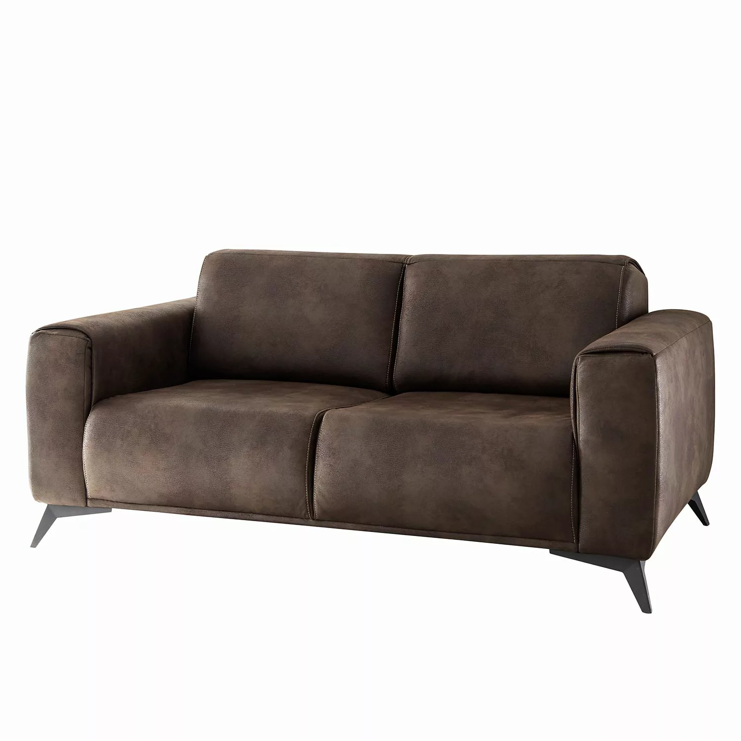 home24 Red Living Sofa Churchill 2,5-Sitzer Braun Microfaser 185x82x96 cm günstig online kaufen