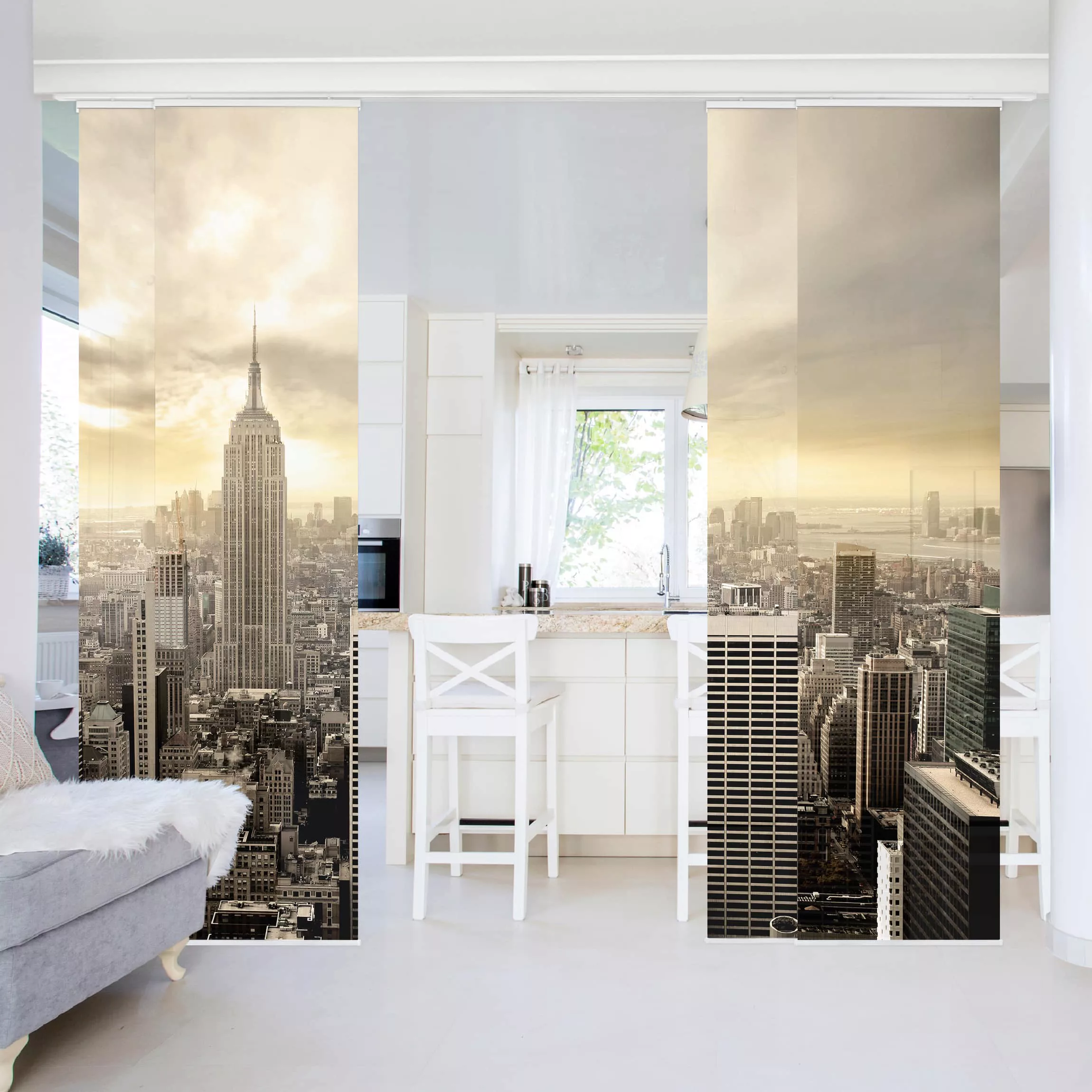 Schiebegardinen Set Architektur & Skyline No.24 Manhattan Dawn günstig online kaufen