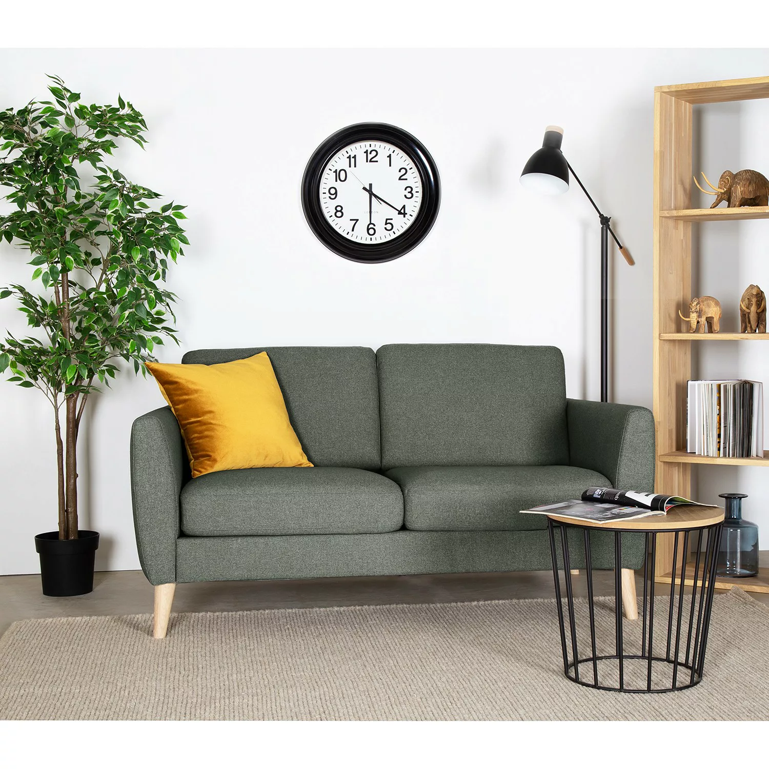 home24 Mørteens Sofa Kustavi 2-Sitzer Grau Polyester 160x80x86 cm (BxHxT) S günstig online kaufen