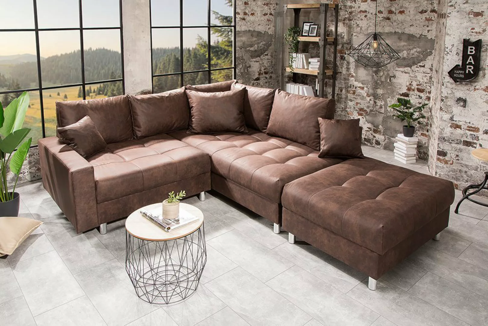 riess-ambiente Ecksofa KENT 220cm braun, Set 2 Teile, Wohnzimmer · Couch · günstig online kaufen