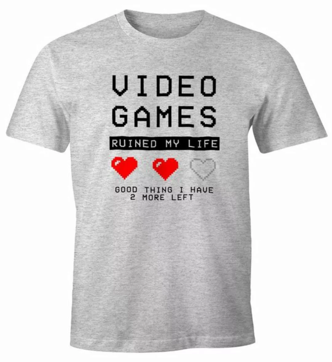 MoonWorks Print-Shirt Herren T-Shirt Video Games ruined my Life good thing günstig online kaufen