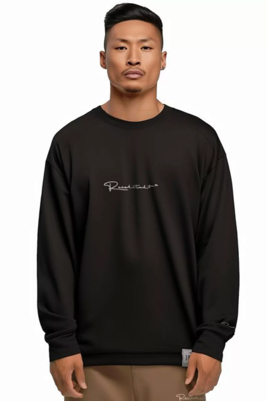 Reichstadt Longsleeve Oversize Langarm Shirt 23RS042 Black L mit Stitching günstig online kaufen