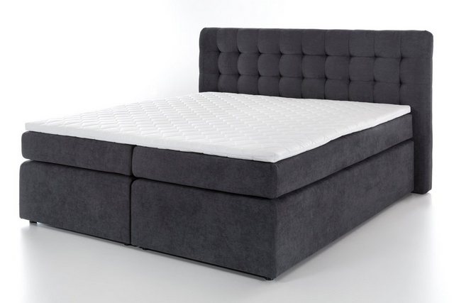 Möbelfreude Boxspringbett Boxspringbett Perris 180x220 cm Anthrazit Uni H3, günstig online kaufen