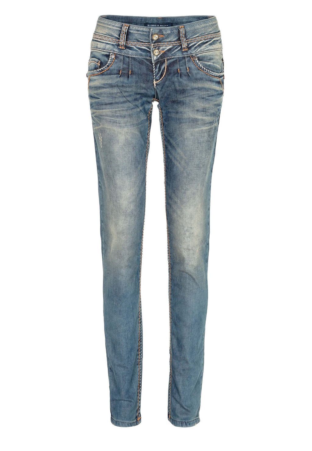 Cipo & Baxx Slim-fit-Jeans, mit Steppnähten in Straight Fit günstig online kaufen